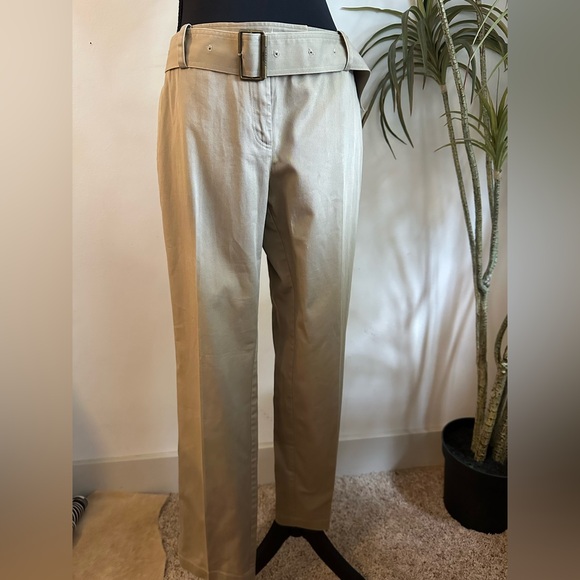 Vintage Burberry Brit khaki chino belted cargo pants 12 - Picture 1 of 9